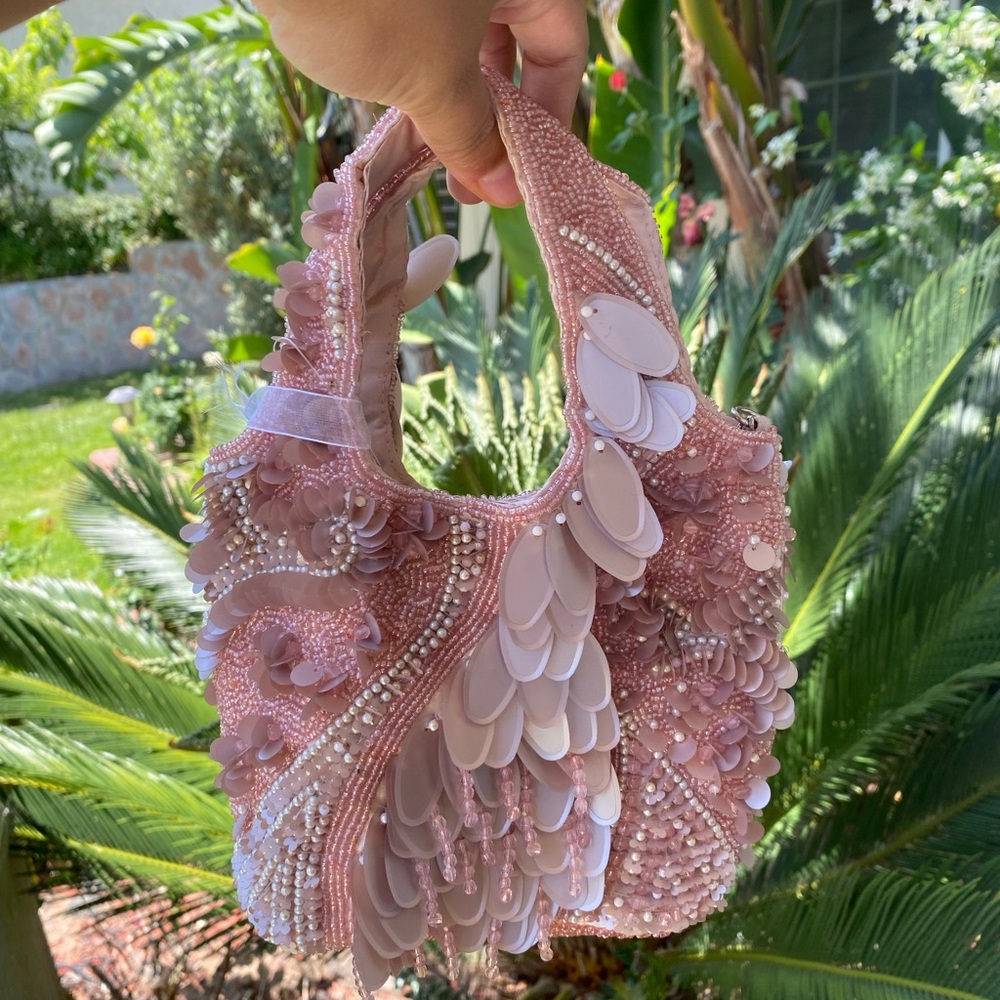 Handcrafted in India viral Marshall’s/TJ Maxx Elegant Pink Beaded Handbag purse